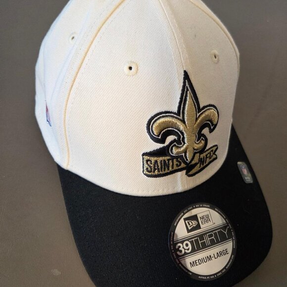 New Orleans Saints Embroidered Hat New Era 39 Thirty Off-White/Black M/L - Picture 6 of 12